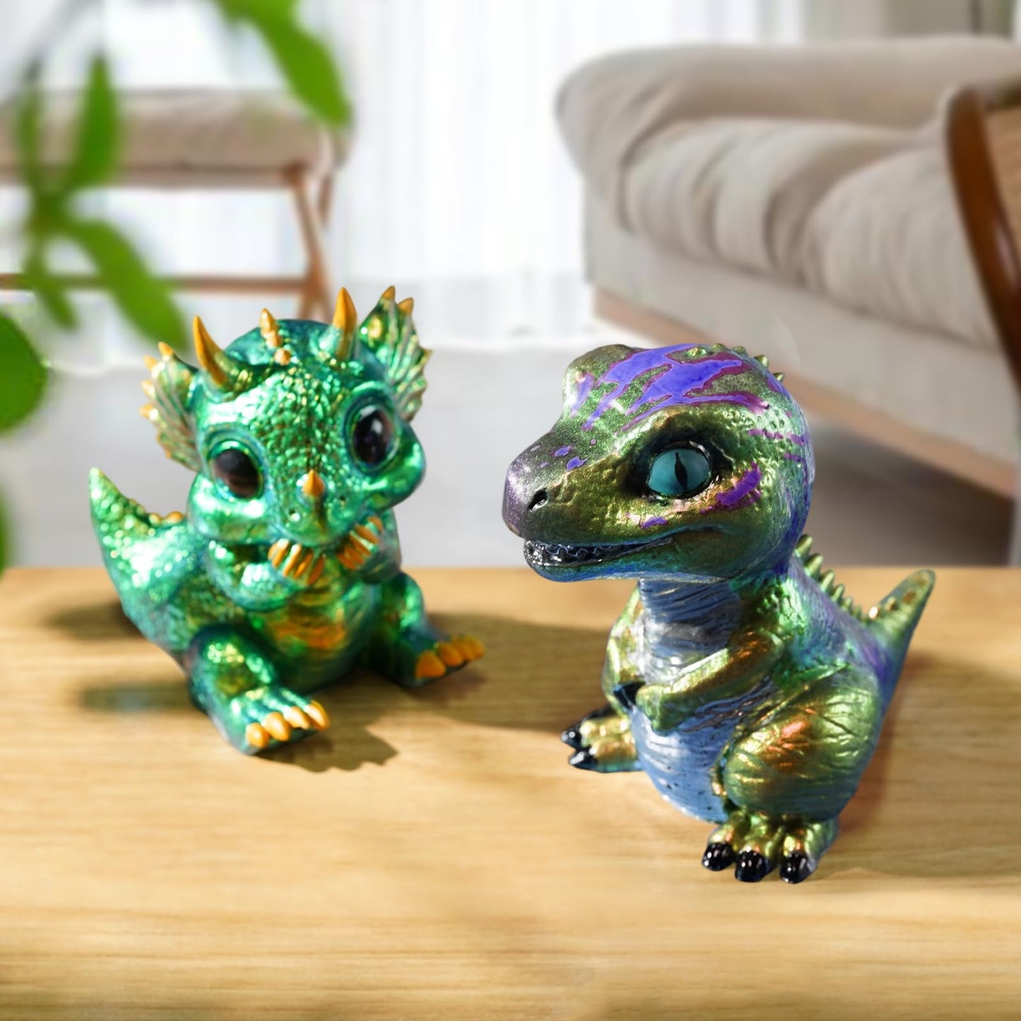 LET’S Resin Dinosaur Resin Molds Silicone,Large Dragon Figurine Epoxy Resin Molds,Lifelike Tyrannosaurus Rex and Triceratops Animal Silicone Molds for Resina Art, Gifts, Home Decor