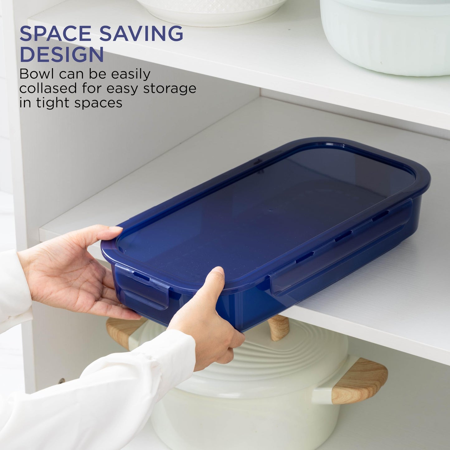 COOK WITH COLOR Collapsible Batter Bowl - Mess Free Breading Shaker Container - Great for Fried Fish, Fried Chicken, Onion Rings, Wings & More, Cream