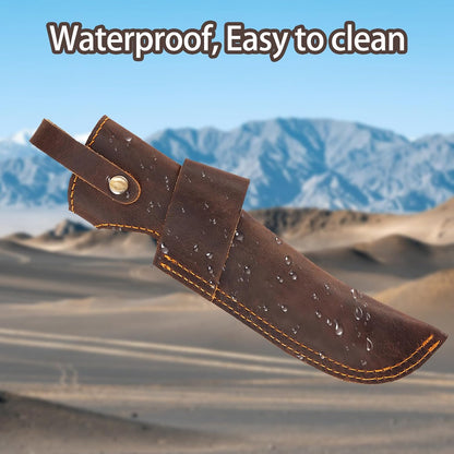 Leather Knife Sheath for Belt, Chef Knife Guard, EDC Belt Organizer for 5 inch Blade Knife