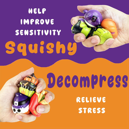 24PCS Halloween Squishies Toys for Kids,Halloween Squishies,Slow Rising Squishy Halloween Stress Fidget Toys,Non Candy Trick or Treat - Spooky Party Favors Gift Goody Bag Stuffers
