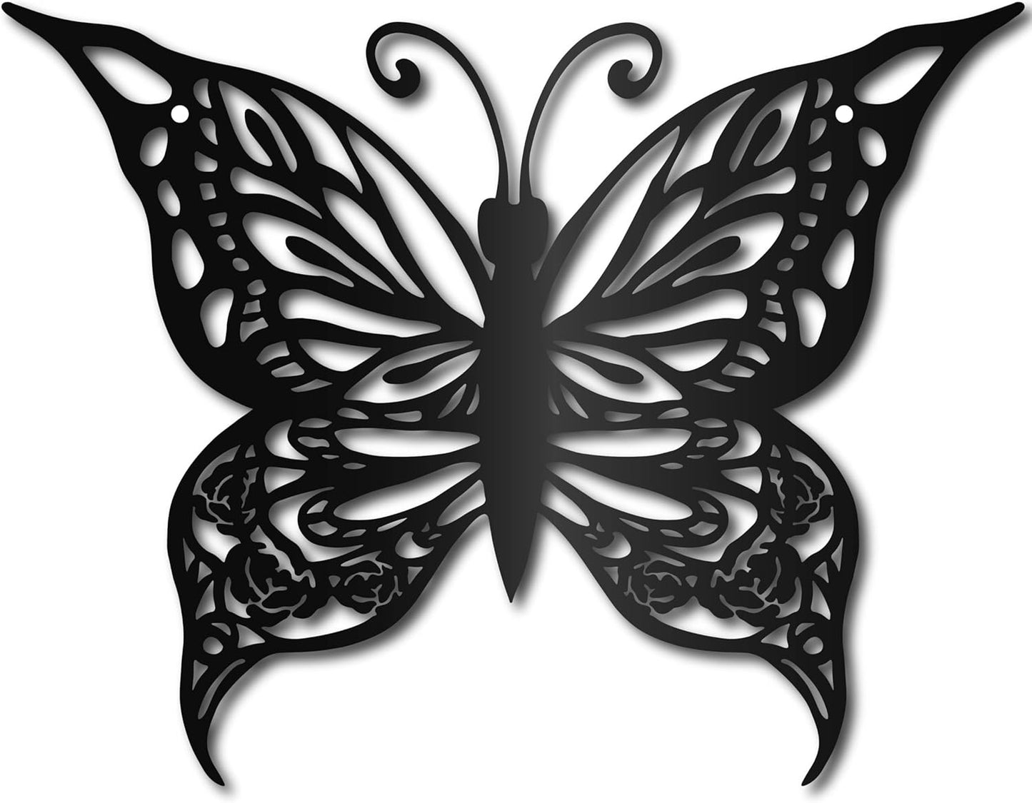 CREATCABIN Butterfly Metal Wall Art Decor, Black Iron Hanging Ornament, Wall Sculpture Gift for Home Office