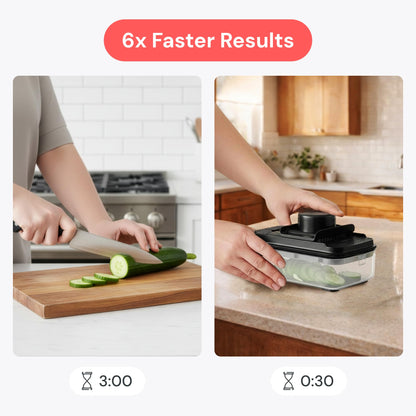 Fullstar Daily Vegetable Chopper and Mandoline Slicer - Kitchen Gadgets - Food Chopper with Container, Veggie Chopper, Fruit Cutter, Onion Dicer, Potato and Tomato Slicer for Salads (2-in-1, Black)