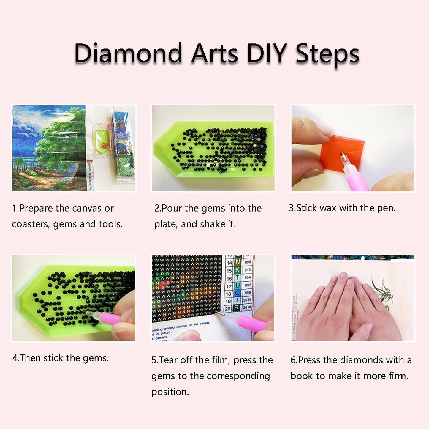 Muzagroo Art 4 Pack 5D Diamond Painting Kits for Adults DIY Drill Diamond Art Kits Arts and Crafts for Beginners Beach Diamond Dot Kits Gem Painting Wall Art for Living Room