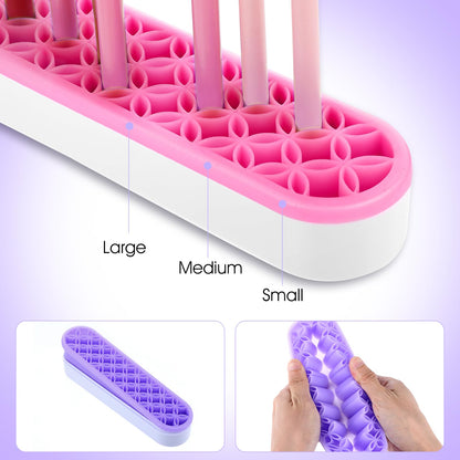 Pafeooui 4 Pcs Silicone Makeup Brush Holder, Multipurpose Cosmetic Organizer, Pen Holder for Desk, Storage Box, Sewing Tool, Beauty Tool, Scissors, Toothbrush Holders