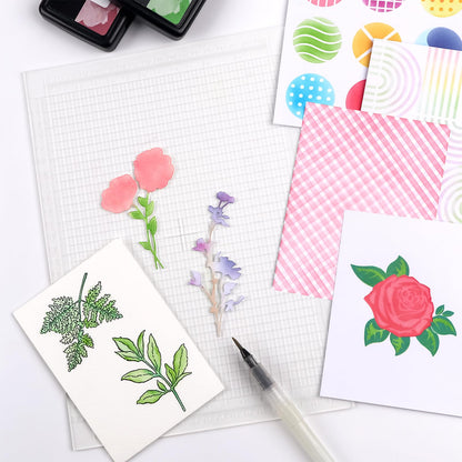 A4 Clear Photopolymer Sticky Mat for Stencil Stamp, Reusable Anti-Slip Grip Mat, Multi-Use Non-Slip Clear Photopolymer Craft Low Tacky Mat for Card Making Hold Your Cardstock in Place When Stamping