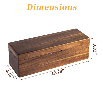 YAOYAO LAND Acacia Wood Tea Bag Organizer with Compartments, Tea packet Storage Boxes & Display Caddy, Multi-Slot Teabag Holder Container Chest for Countertop, Organizador de Té