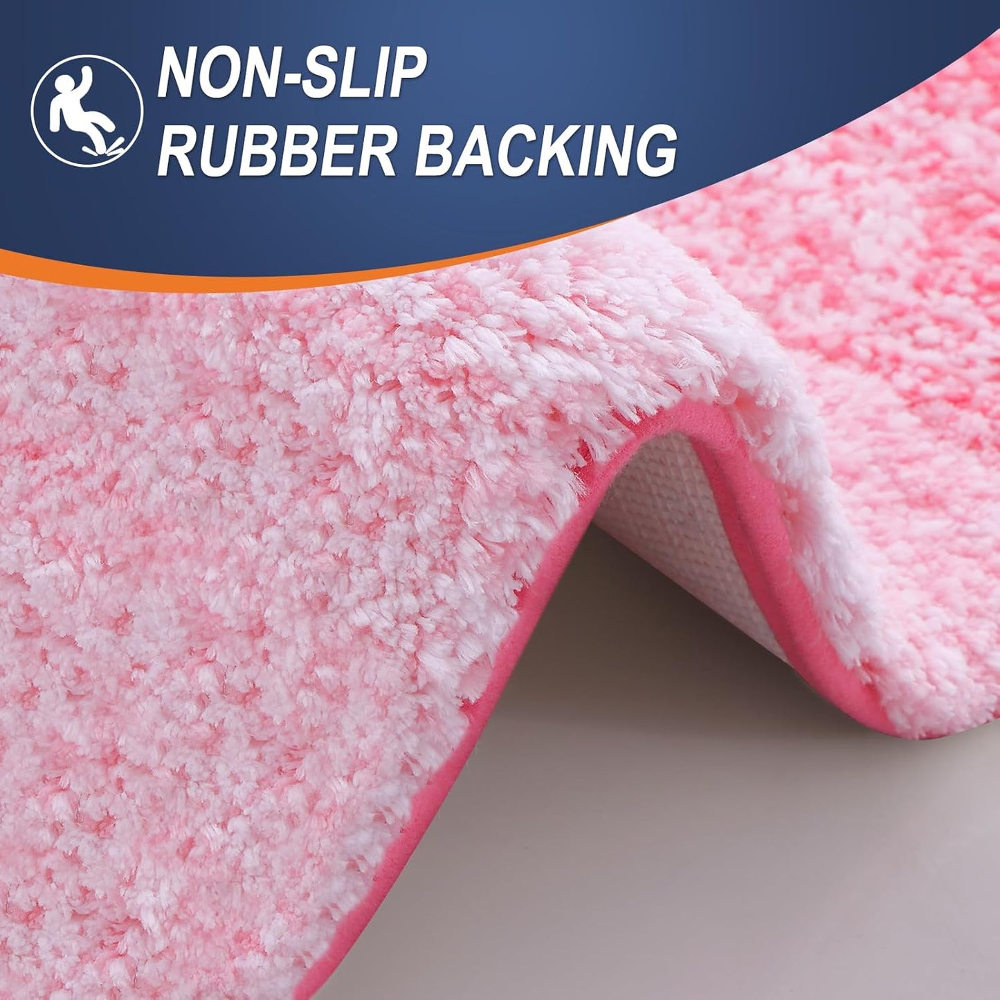 OLANLY Bathroom Rug Mat 24x16, Extra Soft Microfiber Bath Rugs, Non-Slip Plush Shaggy Carpet