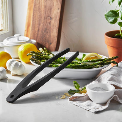 STAUB Tongs, 12.25-Inch, Durable BPA-Free Matte Black Silicone, Great for Flipping Foods, Safe for Nonstick