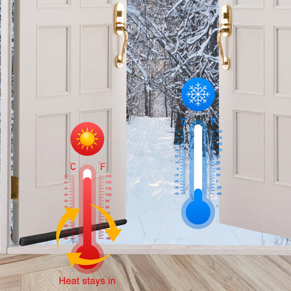 Large Door Draft Stopper,Under Door Sweep for Bottom of Door,Weather Stripping Door Seal,Noise Stopper,Garage Window Blocker Noise Cold Air Insulation,Draft Guard (Black-1 Pack)