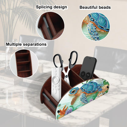 JISHSHAY Diamond Painting Remote Control Holder Sea Turtle Diamond Art Remote Holder Animal Gem Art Organizer Box Gem Painting Organizer Case Embroidery Storage Case Mosaic Kits for Adults Storage Box