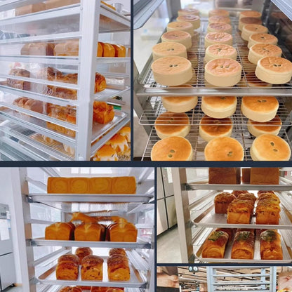 GenSDH 18-Tier Aluminum Bakery Rack with Wheels, Commercial Cooling Trolley for Full & Half-Size Pans, Heavy-Duty for Efficient Baking and Storage