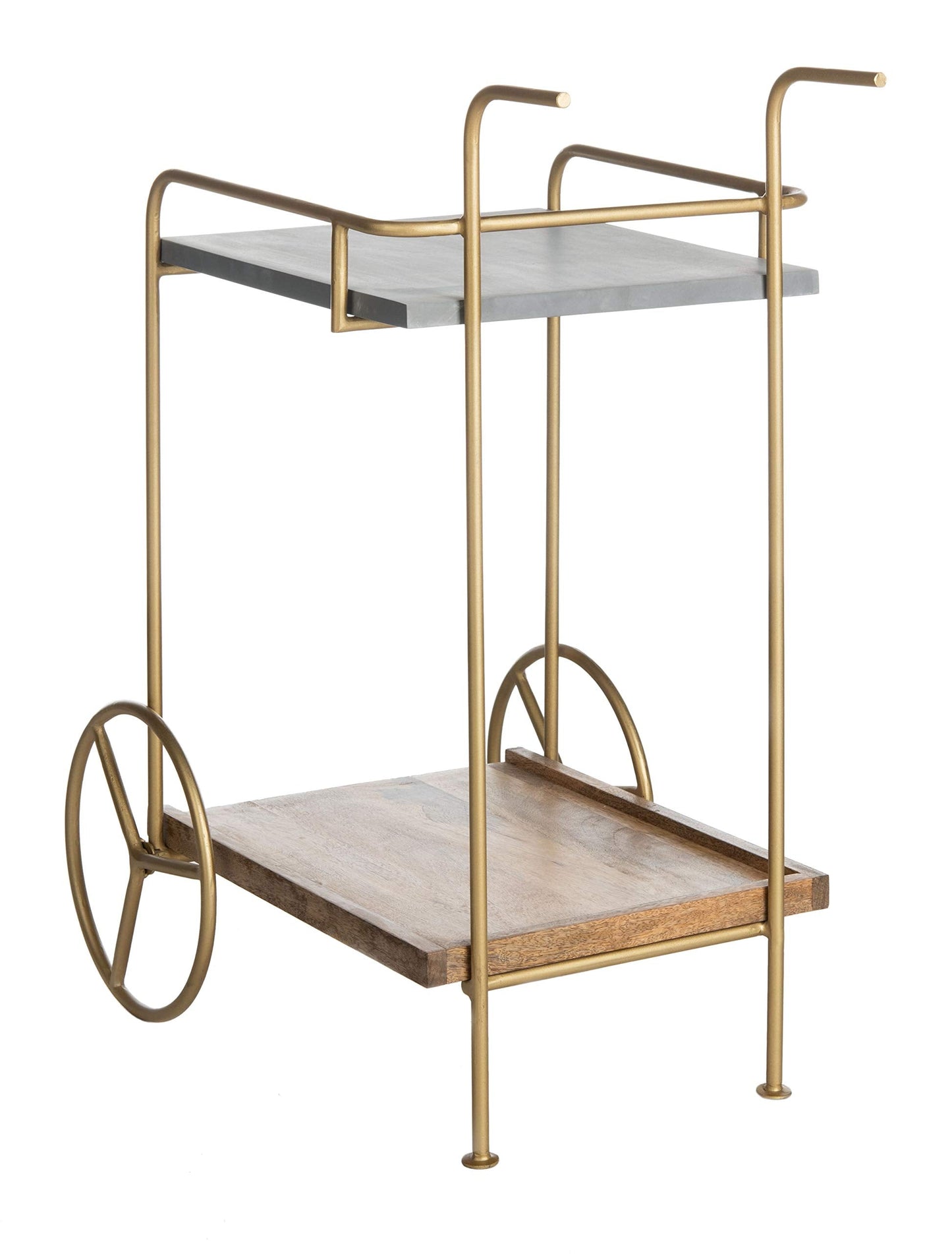 Safavieh Home Collection Harper 2-tier Natural Wheels Bar Cart