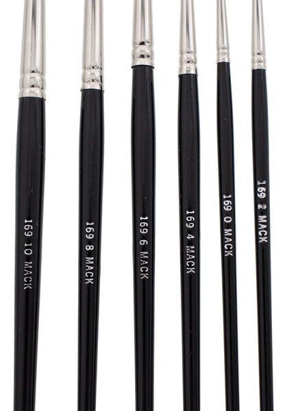 Andrew Mack Brush AM169-0-10 Series 169 Blue Squirrel and Black Synthetic Mix Quill Sizes 0-10 Pinstriping Brushes