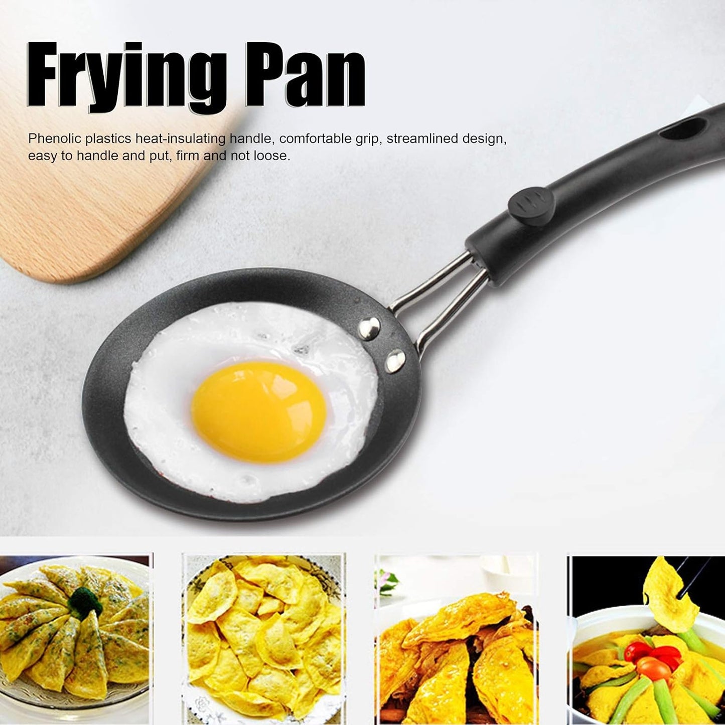 5 Inch Small Frying Pan, Mini Nonstick Durable Skillet, Refined Iron Omelet Pan for Kitchen and Outdoor Cooking