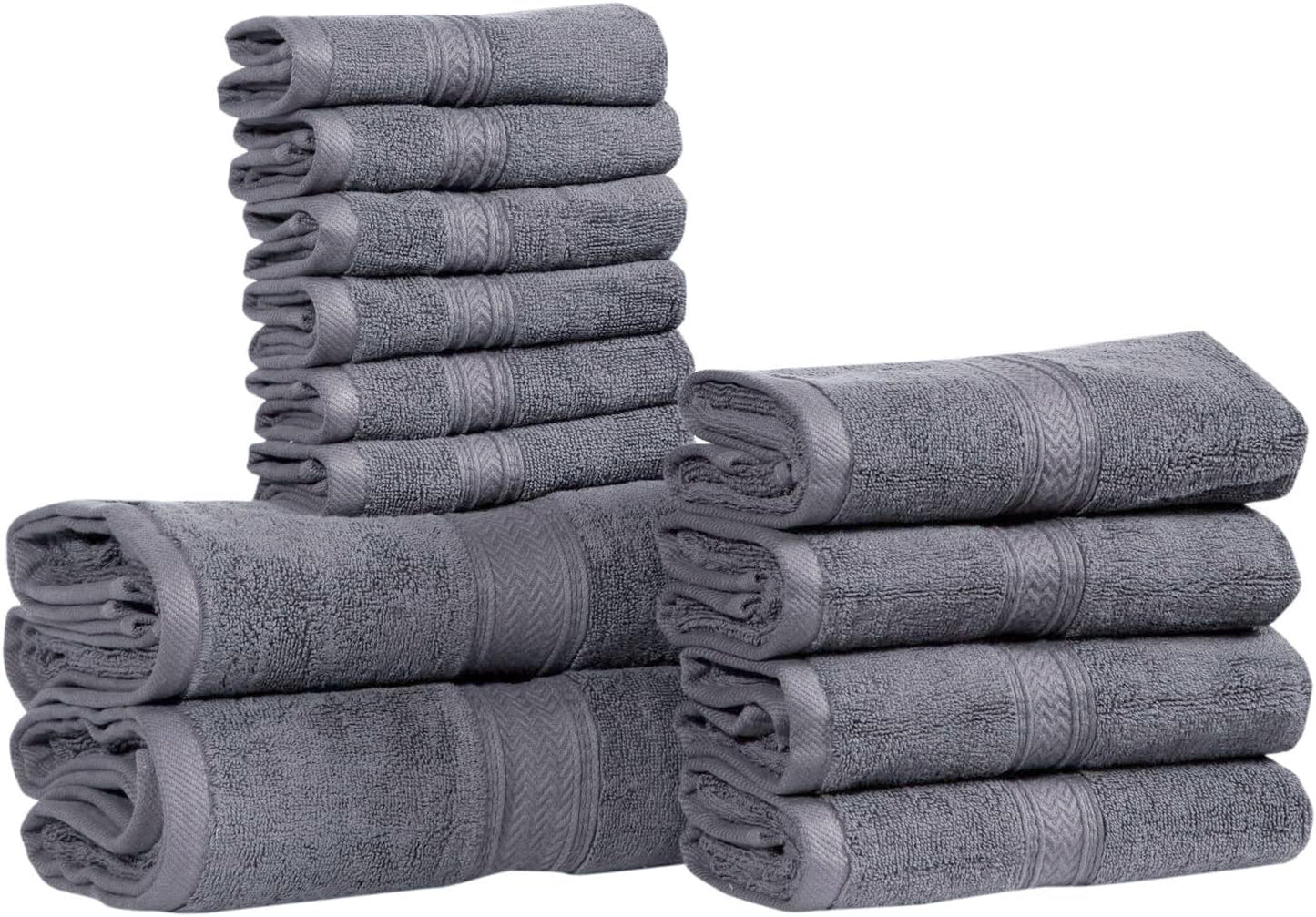 12 600 2 4 6 Set Hillfair piece GSM Cotton Bath Towels - Hotel Spa Quality - Bath, Hand, Washcloths - Absorbent Super