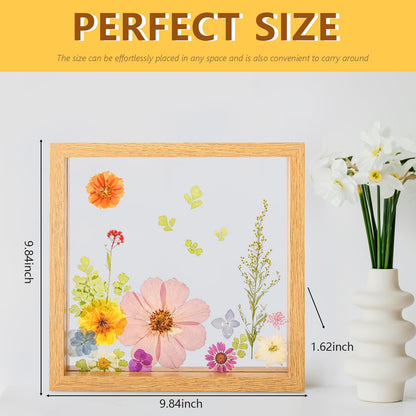 fanhuashijn Clear Pressed Flower Frame - Dried Flower Frame Adult Girls Night Crafts for Women Mother Gift (Pink, Medium)