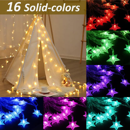 20ft 40 Solhice Color Changing Star String Lights for Bedroom LEDs, Hanging Twinkle Lights USB Powered, Bunk Bed Lights