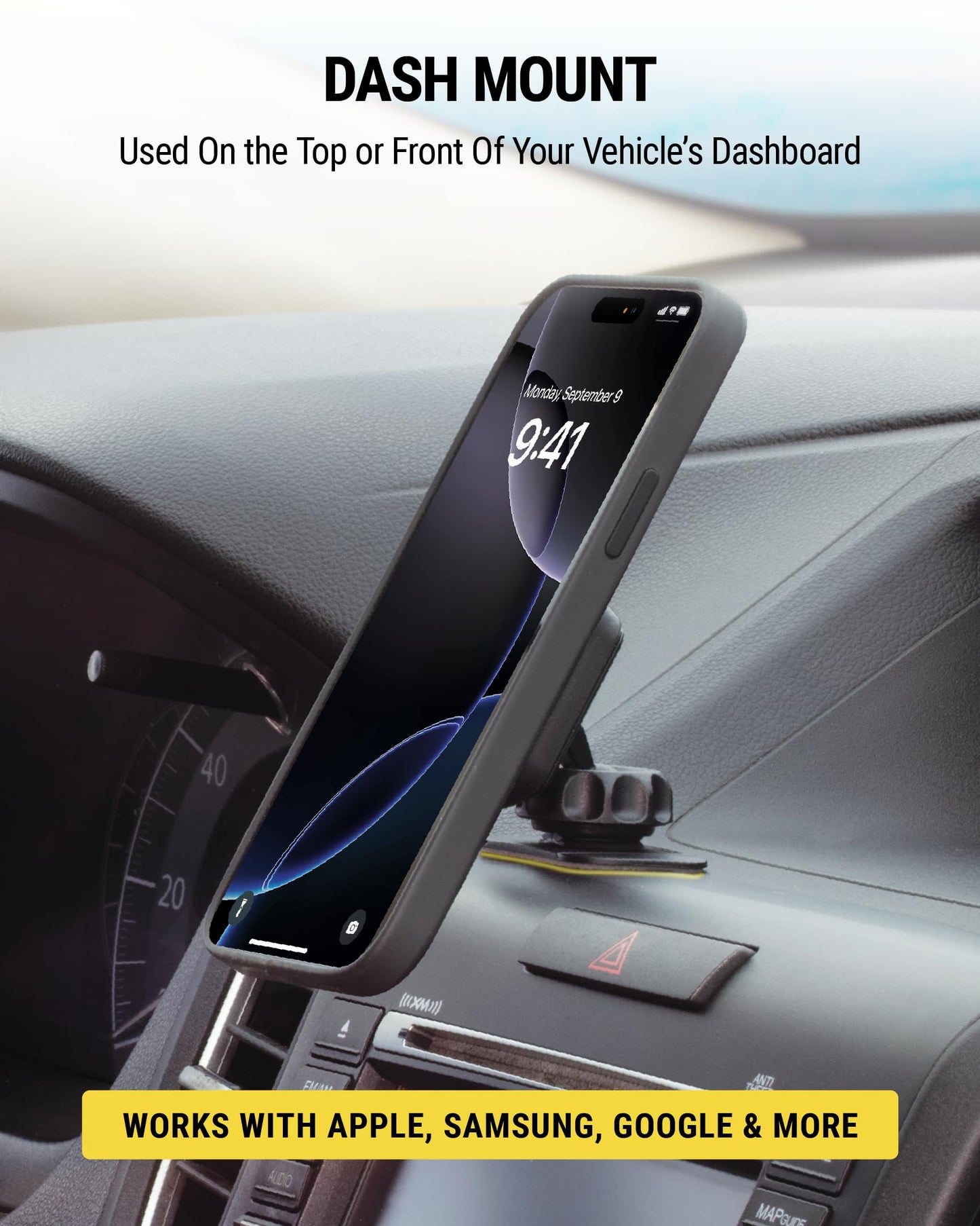 Scosche MAGWDM MagicMount Magnetic Car Phone Holder - Strong Magnet Mount for iPhone and Android - Secure Magnetic Cell Phone Mount for Window/Dash - Universal 360° Adjustable Mobile Cellphone Holder