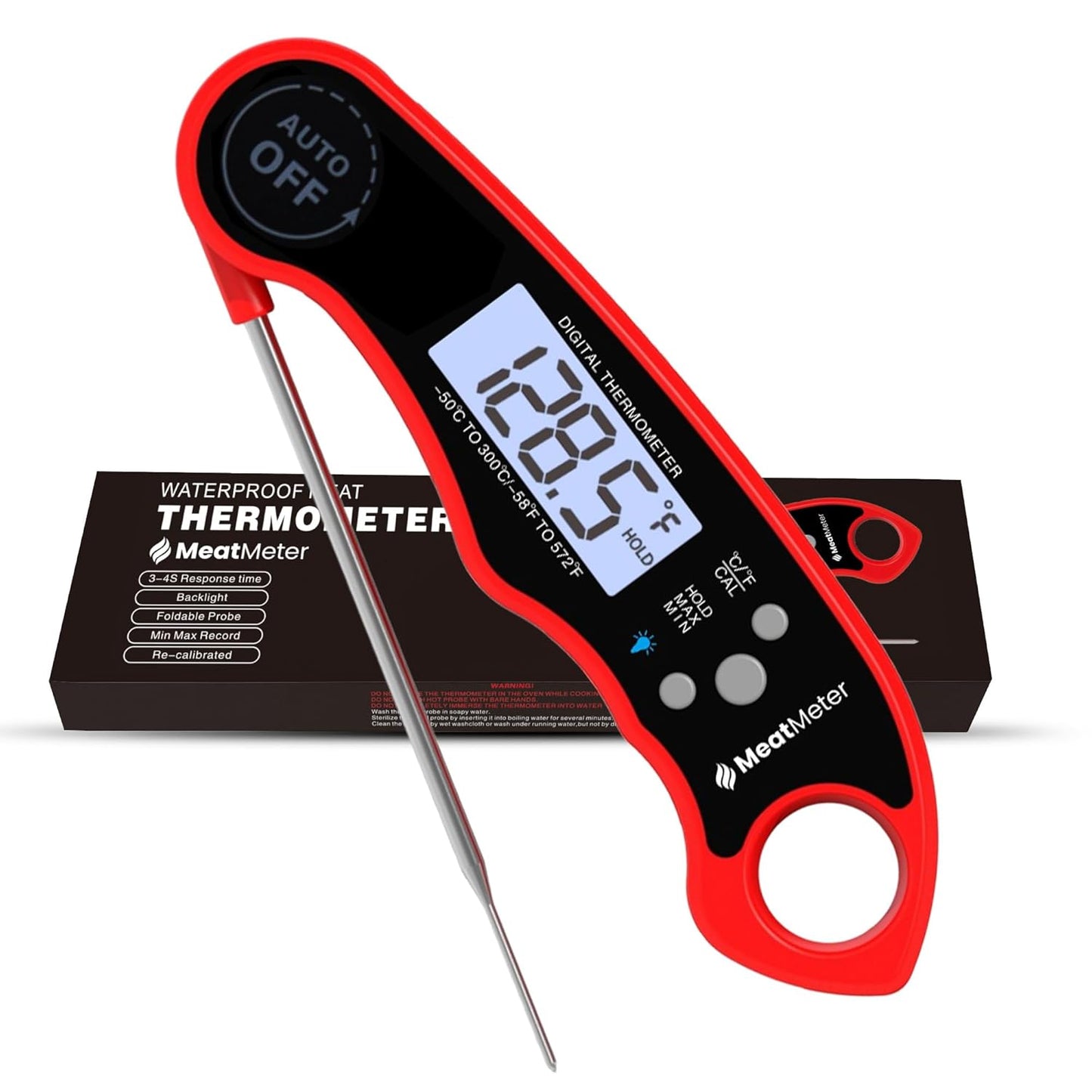 Digital Meat Thermometer for Grill/Cooking, Fast Instant Read Waterproof Probe with Backlight for Kitchen, BBQ