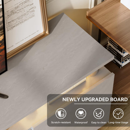 OneBlis 70" TV Stand for Living Room, Entertainment Center with Storage Cabinet, Fits TVs up to 80", Modern Media Console with Shelves, 36" Electric Fireplace (Grey+Black)