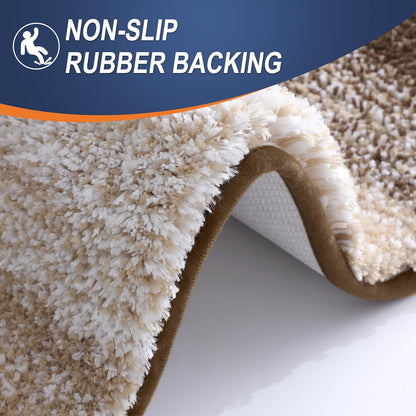 OLANLY Bathroom Rugs - Extra Soft Microfiber Mat 36x24 | Quick Dry, Machine Washable, Rubber Backing, Light Brown