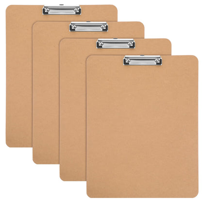 4 Pack 11x17 Clipboards with Low Profile Clip, Extra Large Wood Clipboard Vertical Art Drawing Board MDF Landscape Clipboard for Drawing Office School Supplies