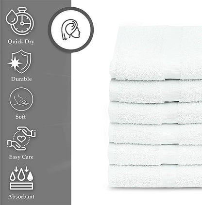 12 Pack (22x44 Inches) GOLD TEXTILES Bulk Bath Towels White Economy Light Weight Easycare