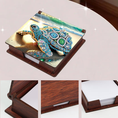 JISHSHAY Diamond Painting Note Box Sea Turtle Diamond Art Notecard Box Gem Art Sticky Note Holder Gem Painting Embroidery Kit Mosaic Kits for Adults Memo Pad Holder, Contains 160 Sheets of Paper