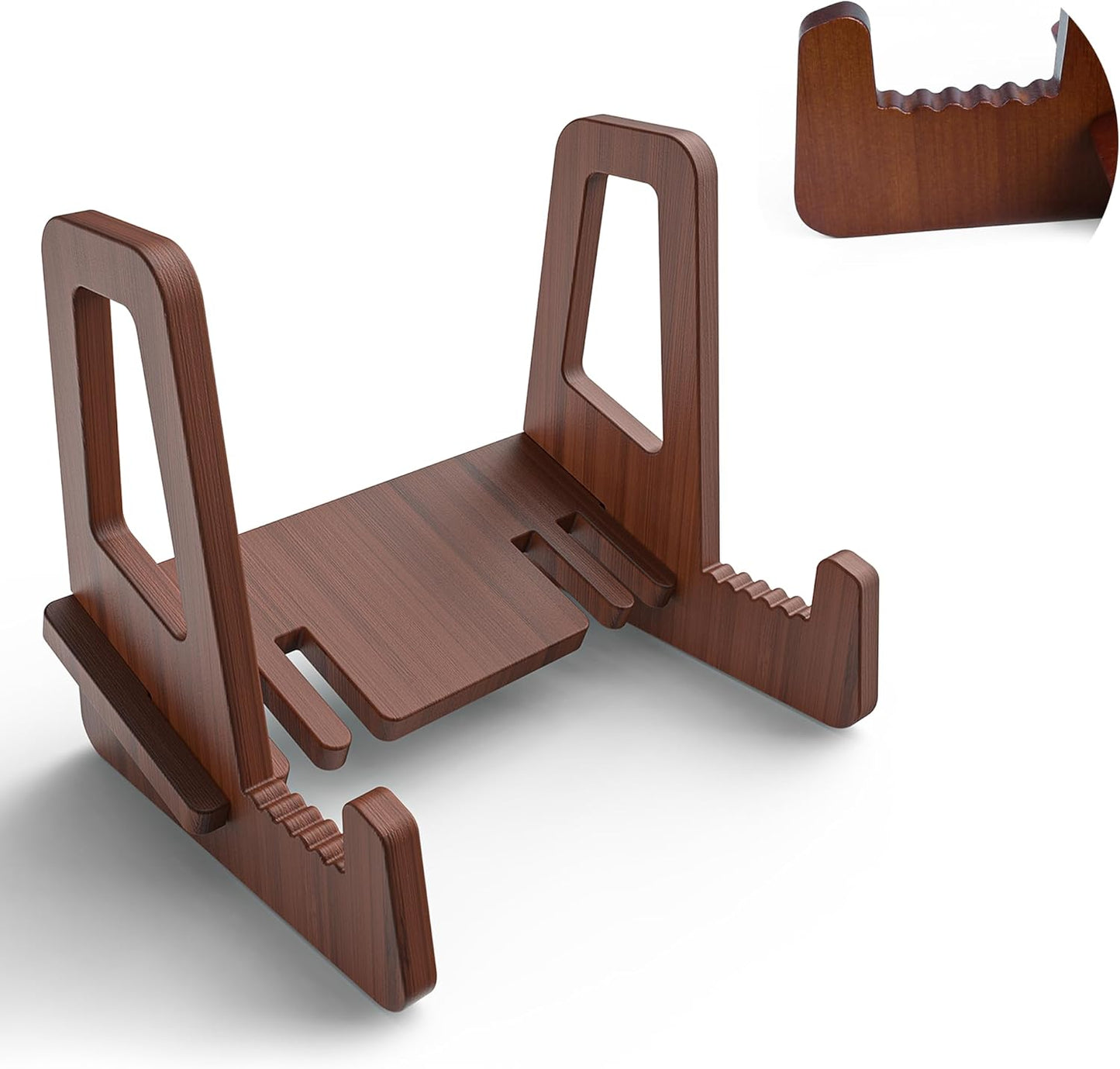 Teamkio 6.5 Inch Plate Stand for Display, Anti-Slip Bamboo Frame Holder for Large Bowls, Platters, and Dishes