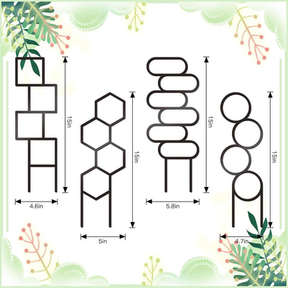KOYILTD 4 1) Pcs Trellises for Climbing Plants Indoor Metal Climbing Plant Support Metal Plant Trellis for Pots Garden