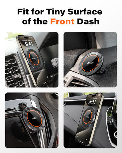 OQTIQ [2 Pack] Magnetic Car Mount, Phone Magnet for Car, Universal Stick On Rectangle Flat Dashboard Car Phone Magnet Mount for Cell Phones and Mini Tablets (Rectangle Flat)