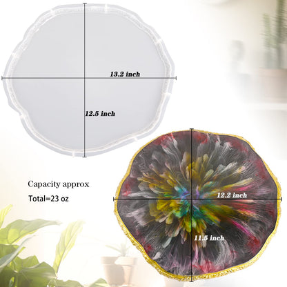 Actvty Resin Tray Molds, Round Tray Molds for Epoxy Resin, Large Silicone Tray Mold for Resin Casting, DIY Resin Crafts, Jewelry Tray, Home Decoration