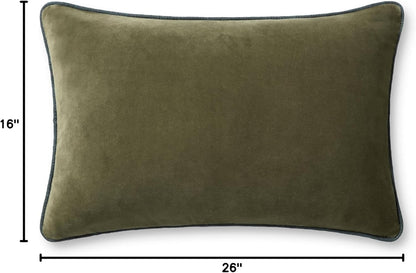 Loloi Liza Pillow Cover Only, 16x26, Green