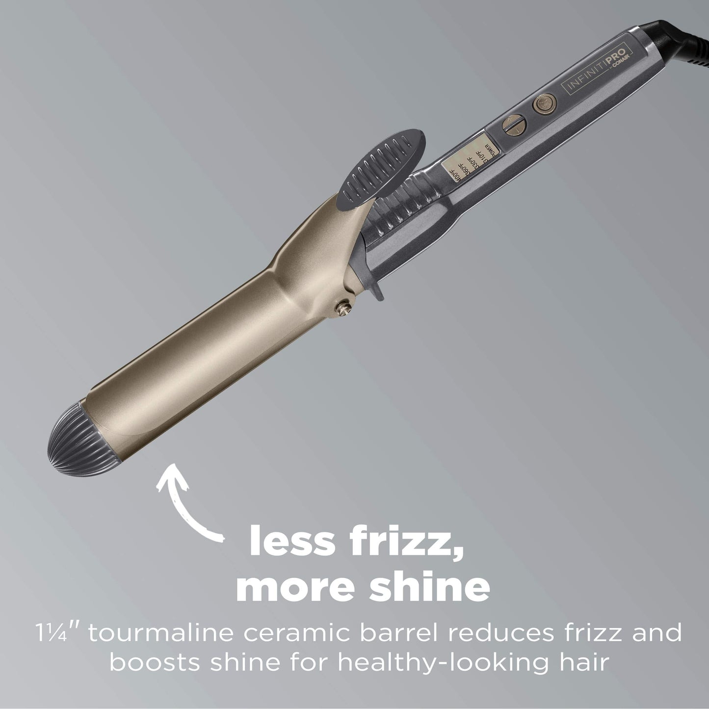 CONAIR INFINITIPRO Tourmaline 1 1/2-Inch Ceramic Curling Iron, 1 ½ inch barrel produces soft waves – for use on medium and long hair