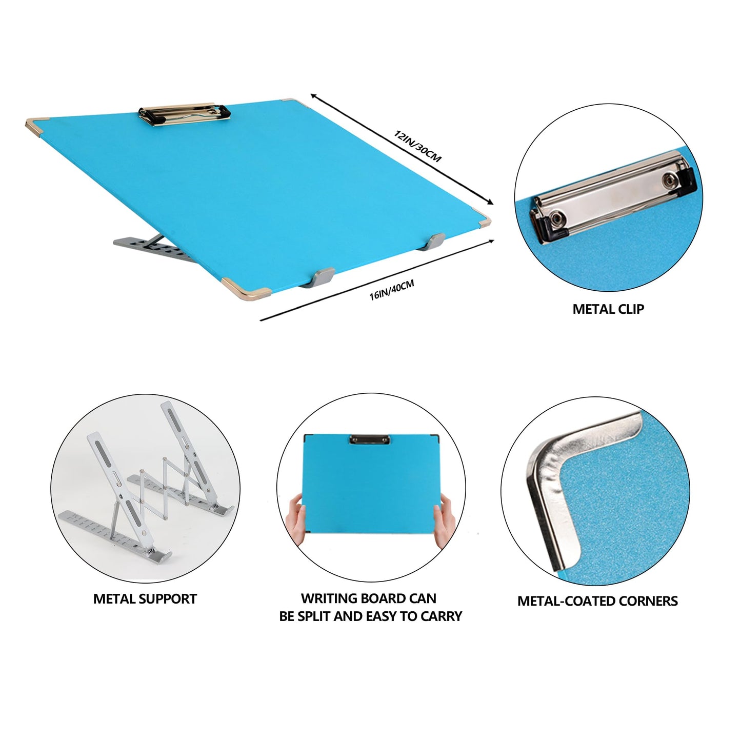 Slant Board for Writing 16 x 12 Inch Adjustable Tilted Writing Board Sloped Surface to Improve Handwriting Legibility 20°Slanted Clipboard for Writing Reading Drawing