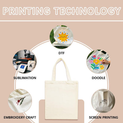 ORJ 50 PCS 13 x 15 Inch Sublimation Blank Canvas Bags Bulk, Tote Bags for Sublimation, Canvas Tote Bags DIY Custom Shopping Bag