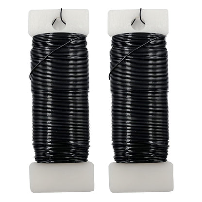 Honigo 26 Gauge Black Metal Floral Wire, 76 Yards/70 Meters,for Christmas Wreaths,Tree Decoration,Flower Arrangement,Craft Wire,Flower Wire,Garden Wires,Flowers Bouquet Accessories,Jewelry Wires DIY