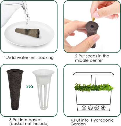 100 Pack PACETAP Grow Sponges Compatible with AeroGarden, Replacement Refill Grow Sponge for Hydroponic Indoor Garden