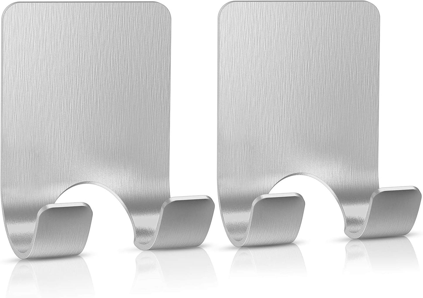 VIS'V Shower Wall Razor Holder - Metal Adhesive Razor Hooks for His and Hers, Waterproof, Silver, 2 Pcs
