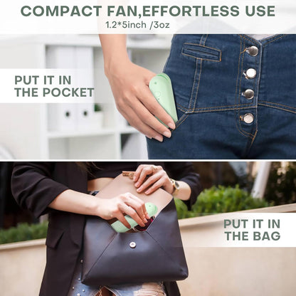 Nezylaf Handheld Mini Fan, Portable Small Pocket Fan, Rechargeable Personal Fan with Power Bank 2000mAh, Travel