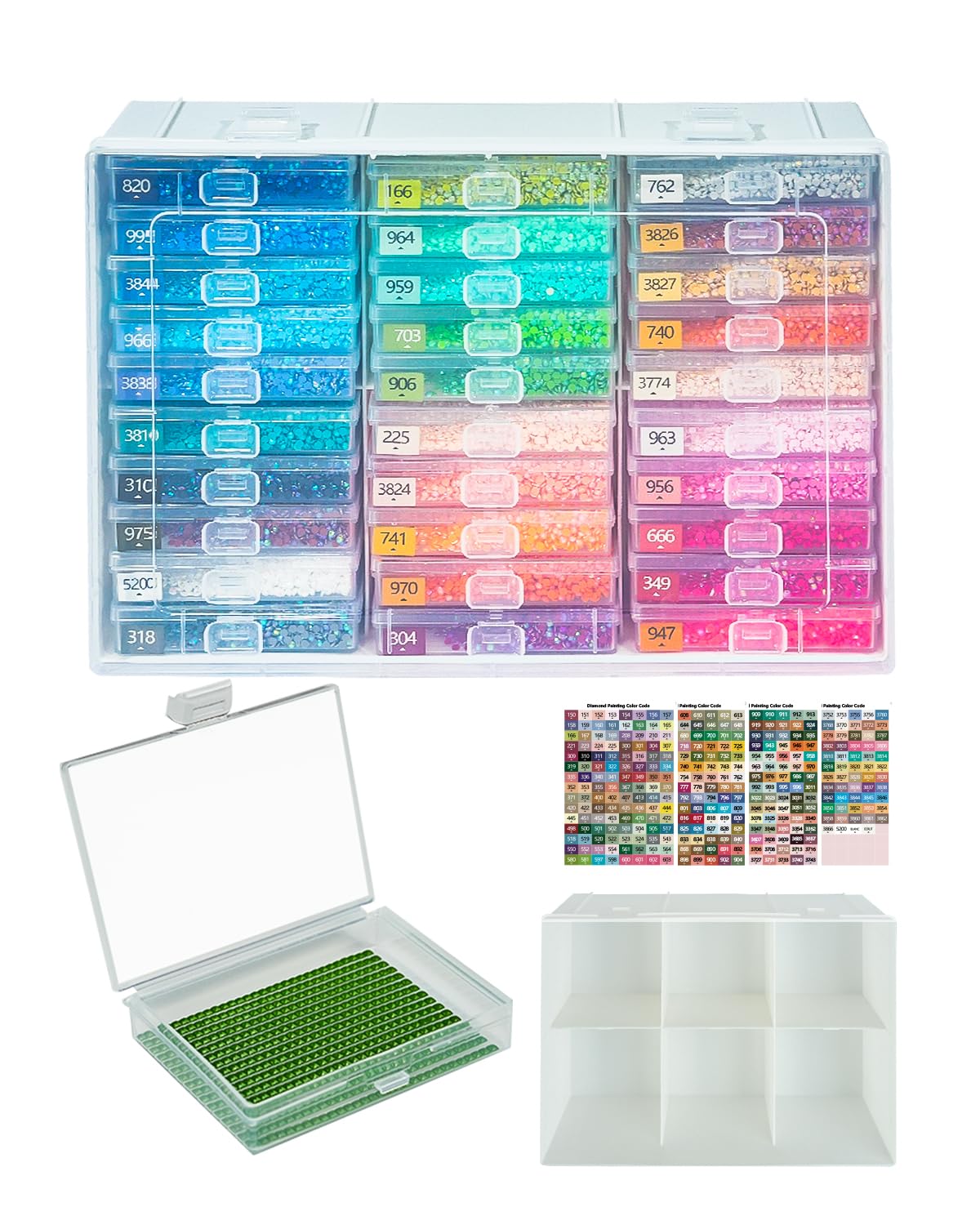 YBUTVY Diamond Art Trays with Lids, 30PCS Diamond Painting Trays with Lids ＆ Diamond Painting Storage, Diamond Painting Accessories for Diamond Art Beads (1 Pack)