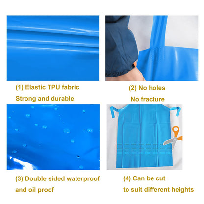 ELEBOX Waterproof Oil Proof Bib Apron Utility Apron Chemical Resistant Apron with Sleeve Work Apron Ultra Lightweight