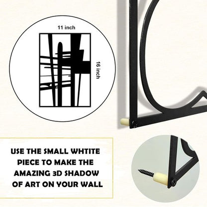 Glamativity Large Black Abstract Metal Wall Art - Minimalist 3D Textured Sculptures | Perfect for Living Room & Bedroom (22.5")