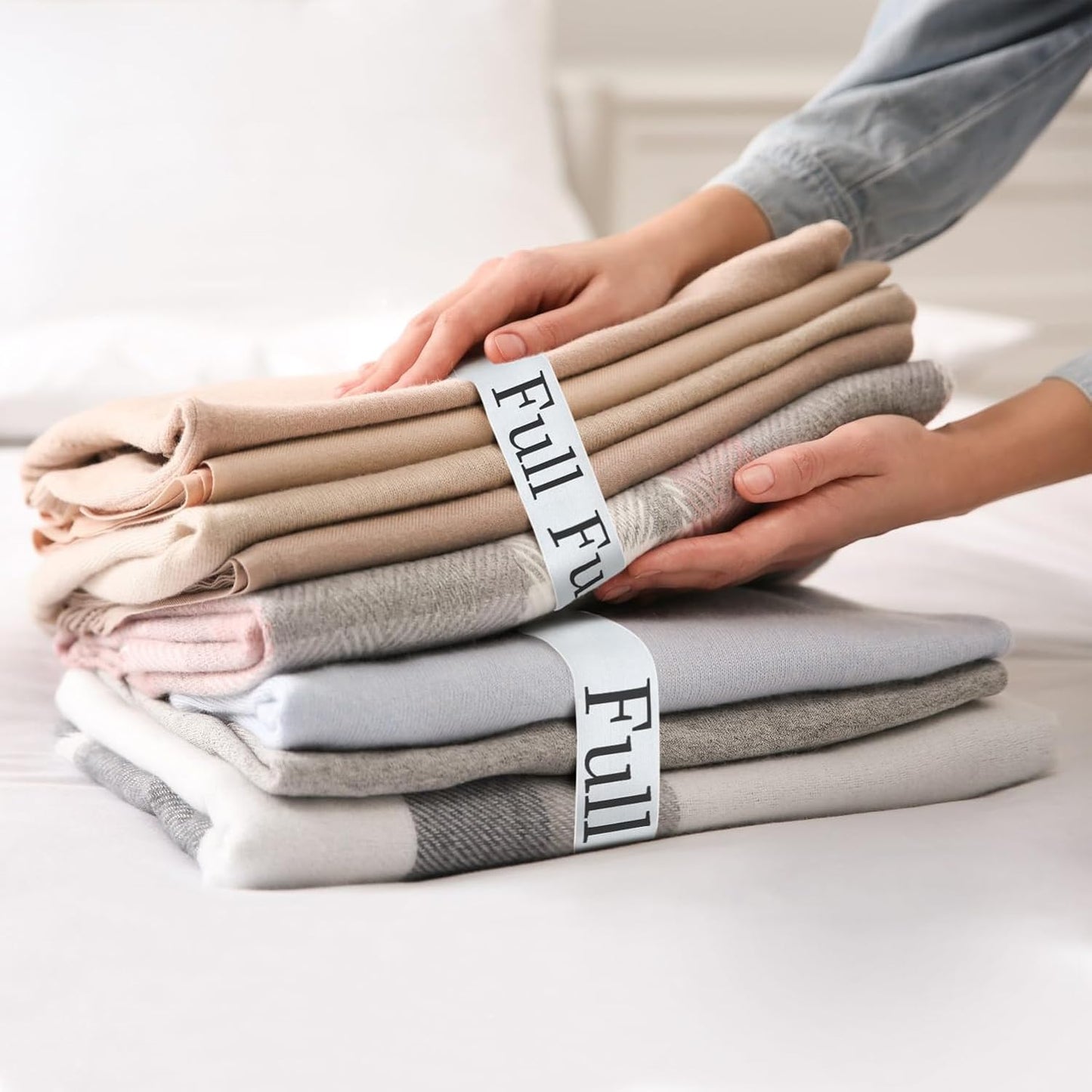 Sheet Organizers and Storage Bands - 4 Pieces Elastic Bed Sheet Straps/Sheet Storage Organizer for Linen Closet (King)