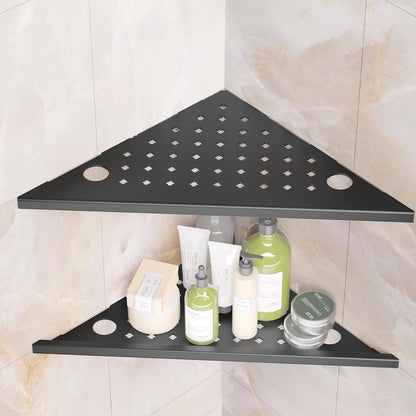 mivndeeopu 2-Pcs, 10 304 Corner Shower Shelves Rustproof Stainless Steel Shower Corner Shelf with Razor Holder