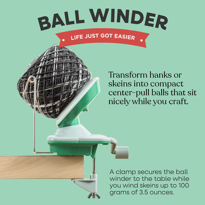 Knit Picks Yarn Ball Winder for Knitting and Crocheting (Green)