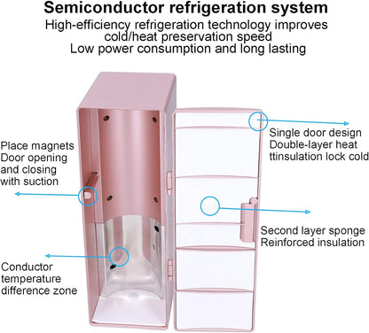 Mini Refrigerator - Portable Mini Fridge with 1.2m USB Cable, Compact for Home, Office, Car