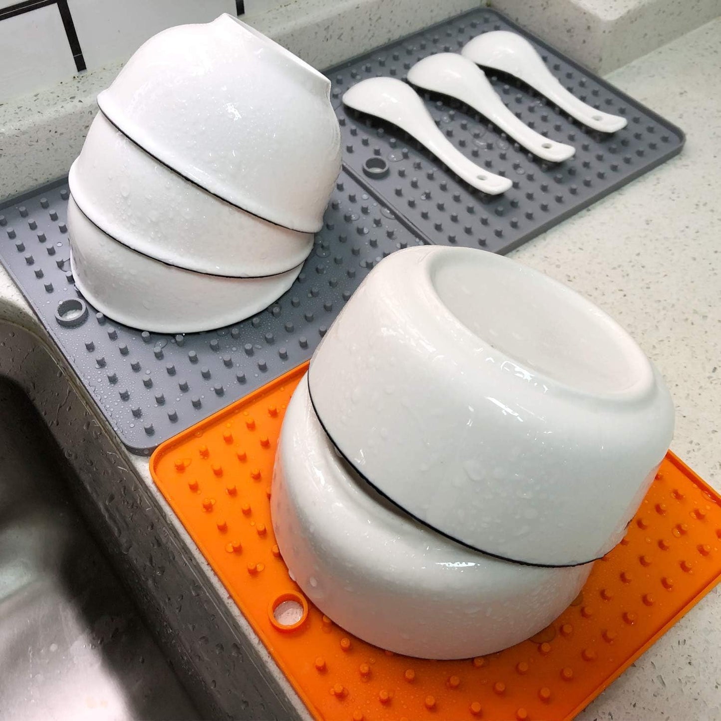 Fullgaden Multipurpose Silicone Pot Holders, Trivets, Jar Openers, Spoon Rests - Extra Thick Protection - Set of 2