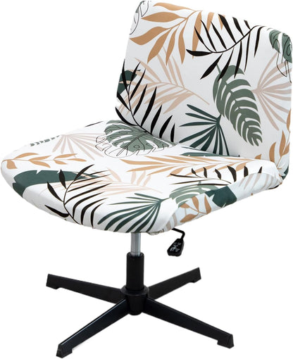 LiveGo Armless Chair Slipcover - Knitted Jacquard Modern Chair Cover for Wide Seat Computer Task Chair