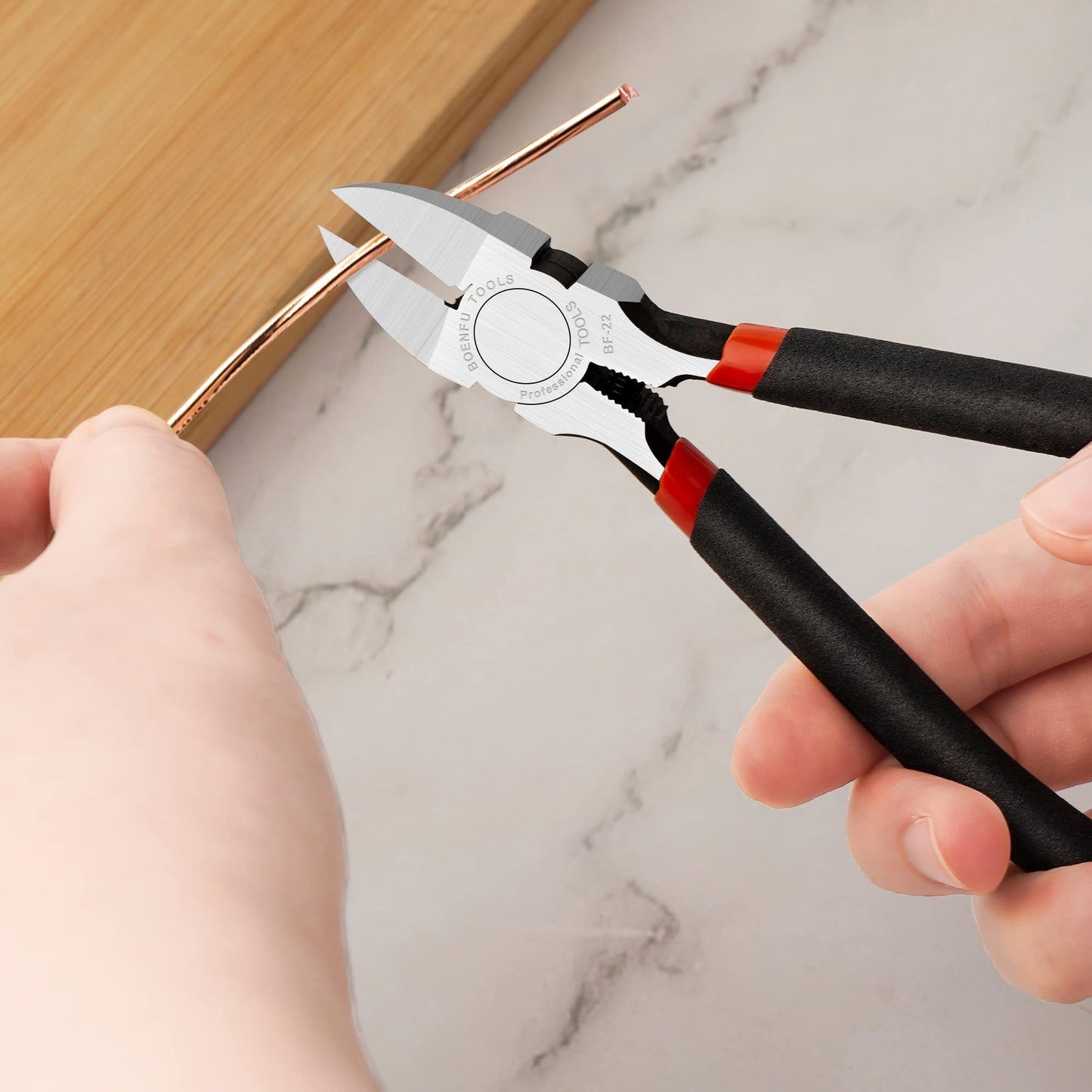 BOENFU Wire Snips Floral Wire Cutter Jewelry Wire Snippers 6 Inches 2 Pack Flush Cut Pliers Side Cutters Metal Cutting Tool for Crafting, Floral, Artificial Flowers, Chicken Wire, Electrical